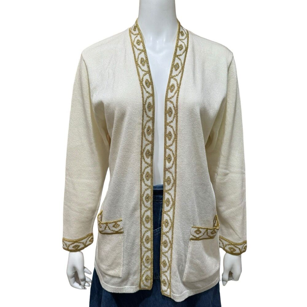 Vintage Knit Open Cardigan Sweater Medium